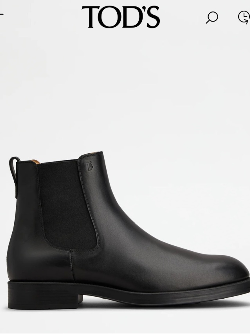 Tod’s Chelsea Boots in Black Leather, Elastic Gore Panel, Slip On,Embossed Logo
